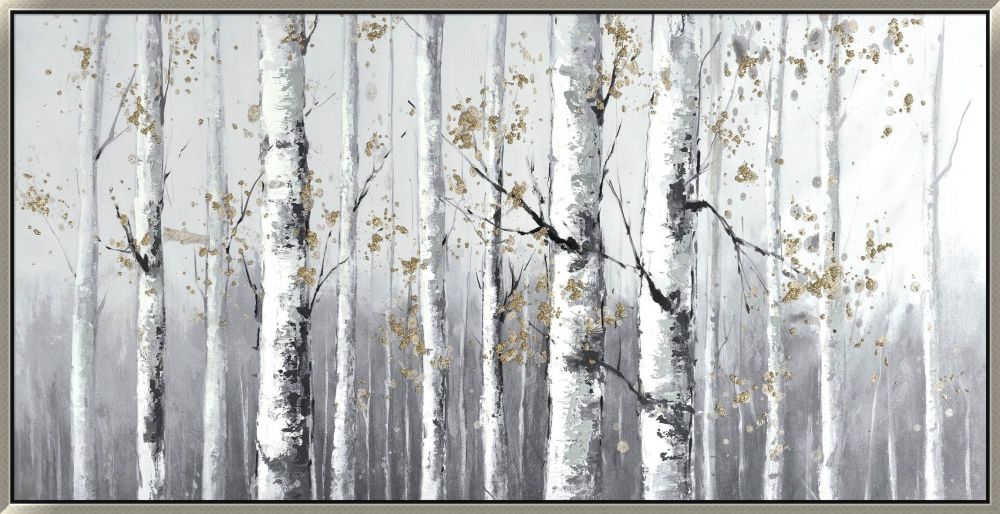 Birch at Dawn Oil Painting 28" x 56"