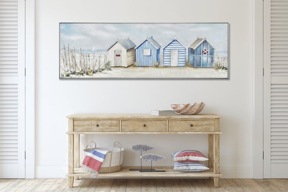 Beachview Huts Canvas Art 20" x 60"