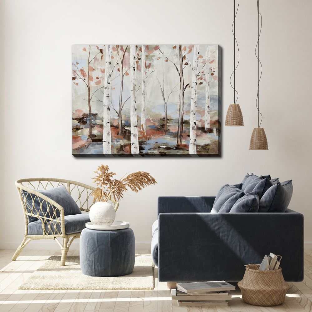Tangerine Birch Canvas Art 36" x 48"