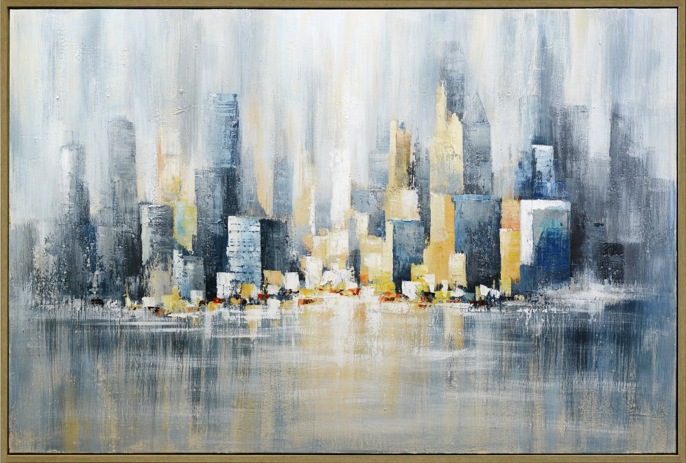 City in Blue Oil Painting 40" x 60"