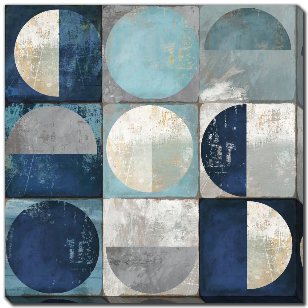 Teal Crescent Canvas Art 36" x 36"