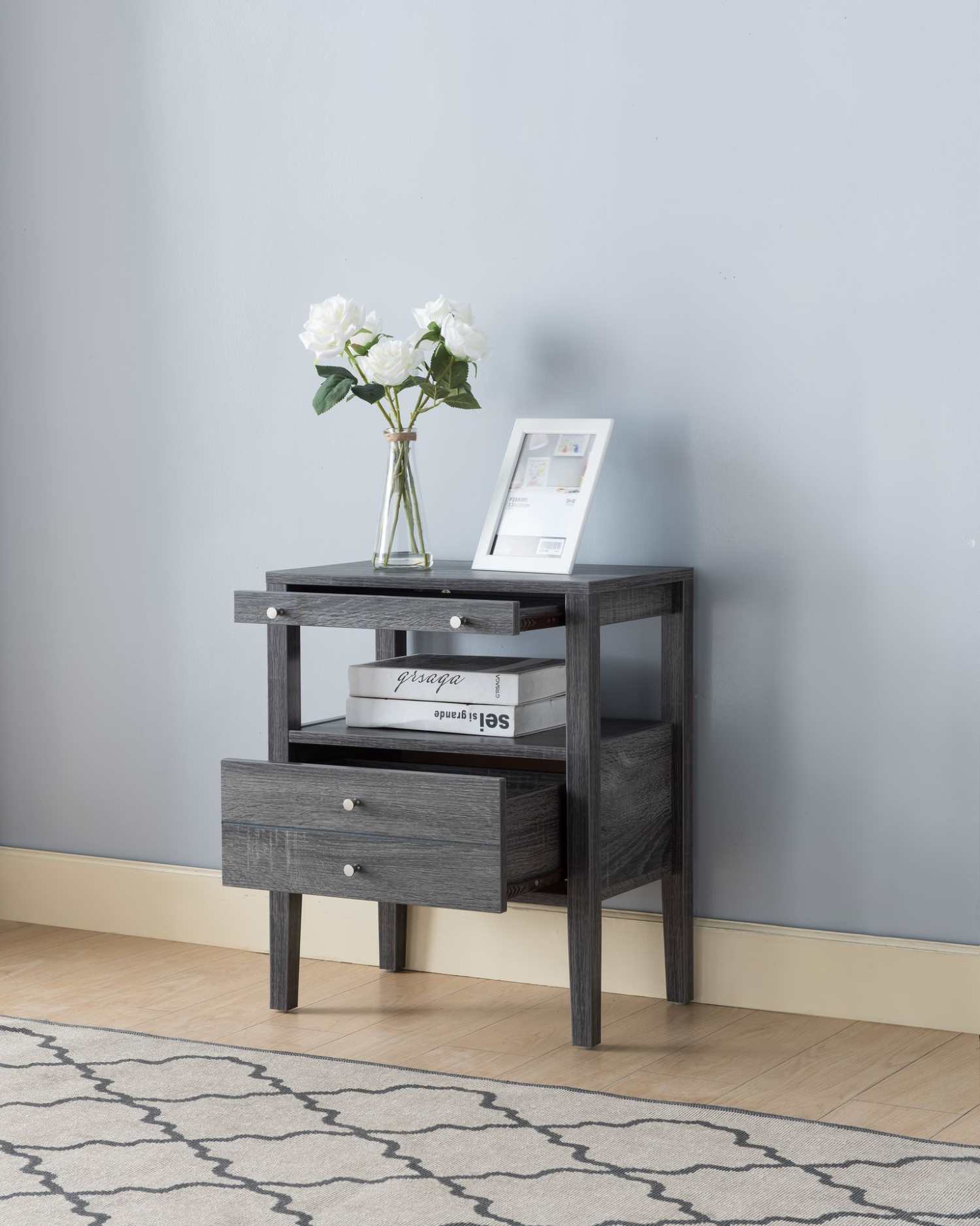 Wooden Accent Table Grey 192613