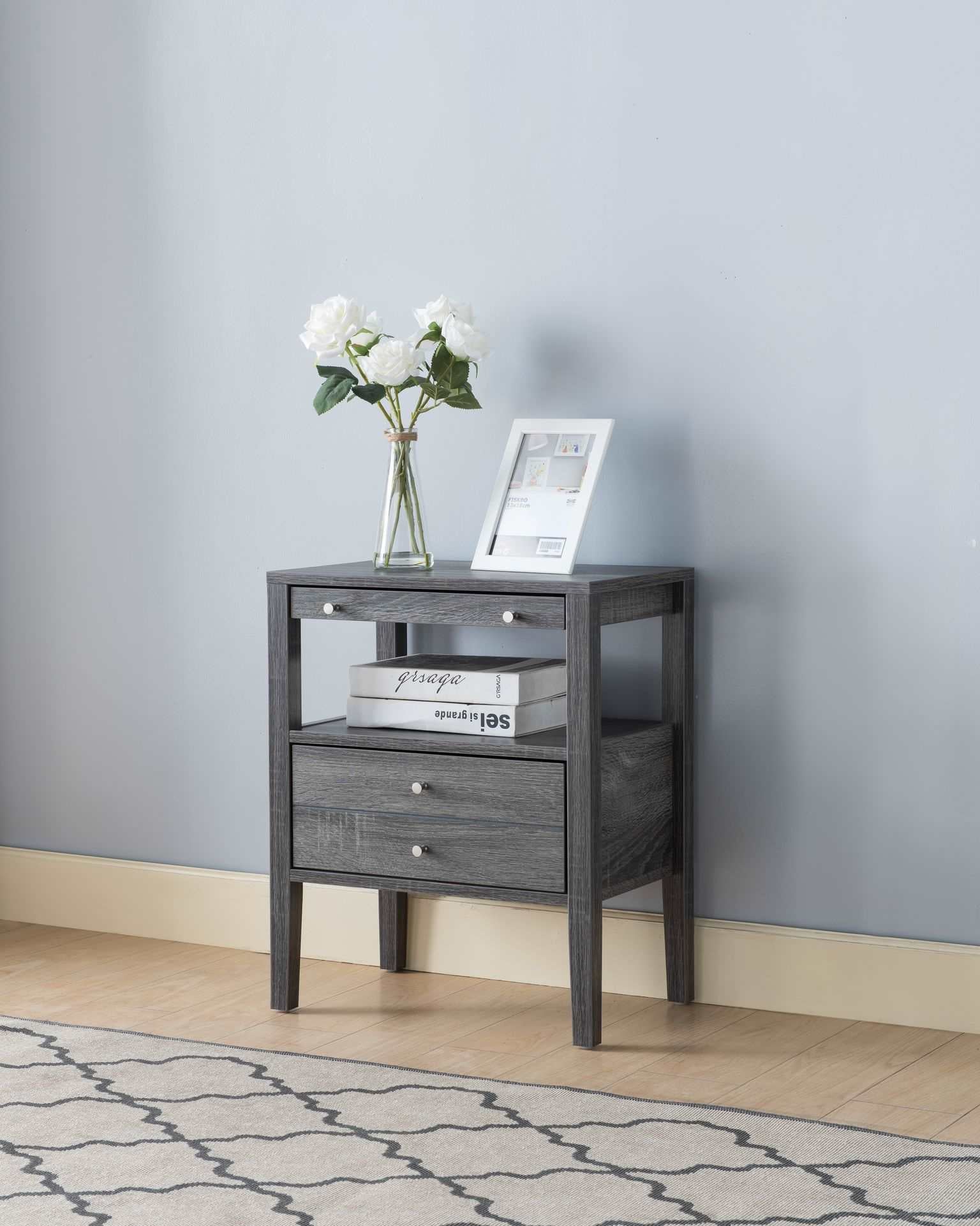 Wooden Accent Table Grey 192613