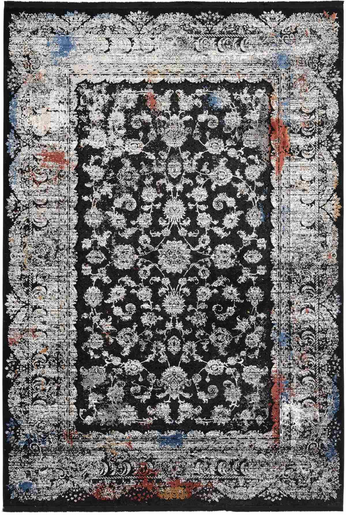 Aden Rugs Collection B. Black - Gray 6988A