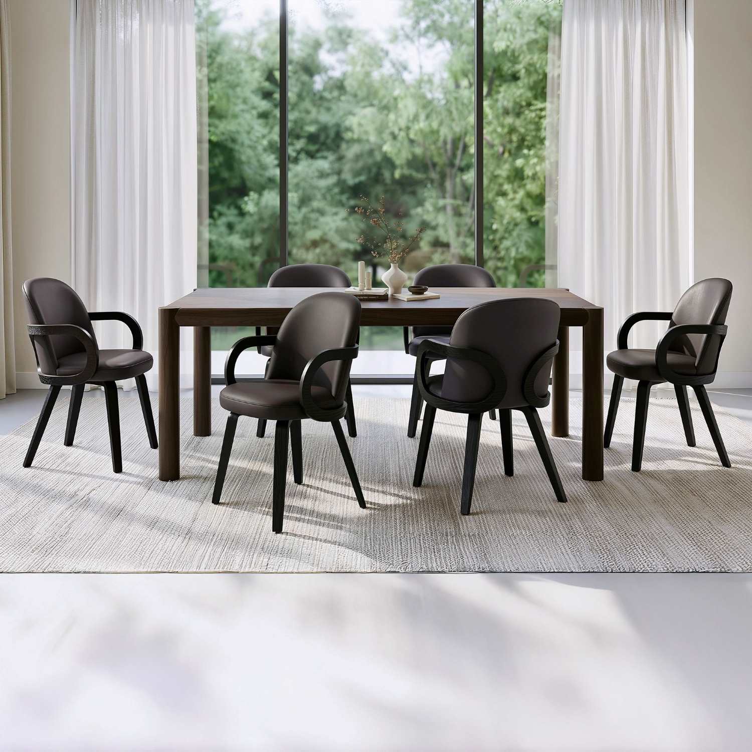 Advik and Celest 7pc Dining Set 207-455MOC_911BRN