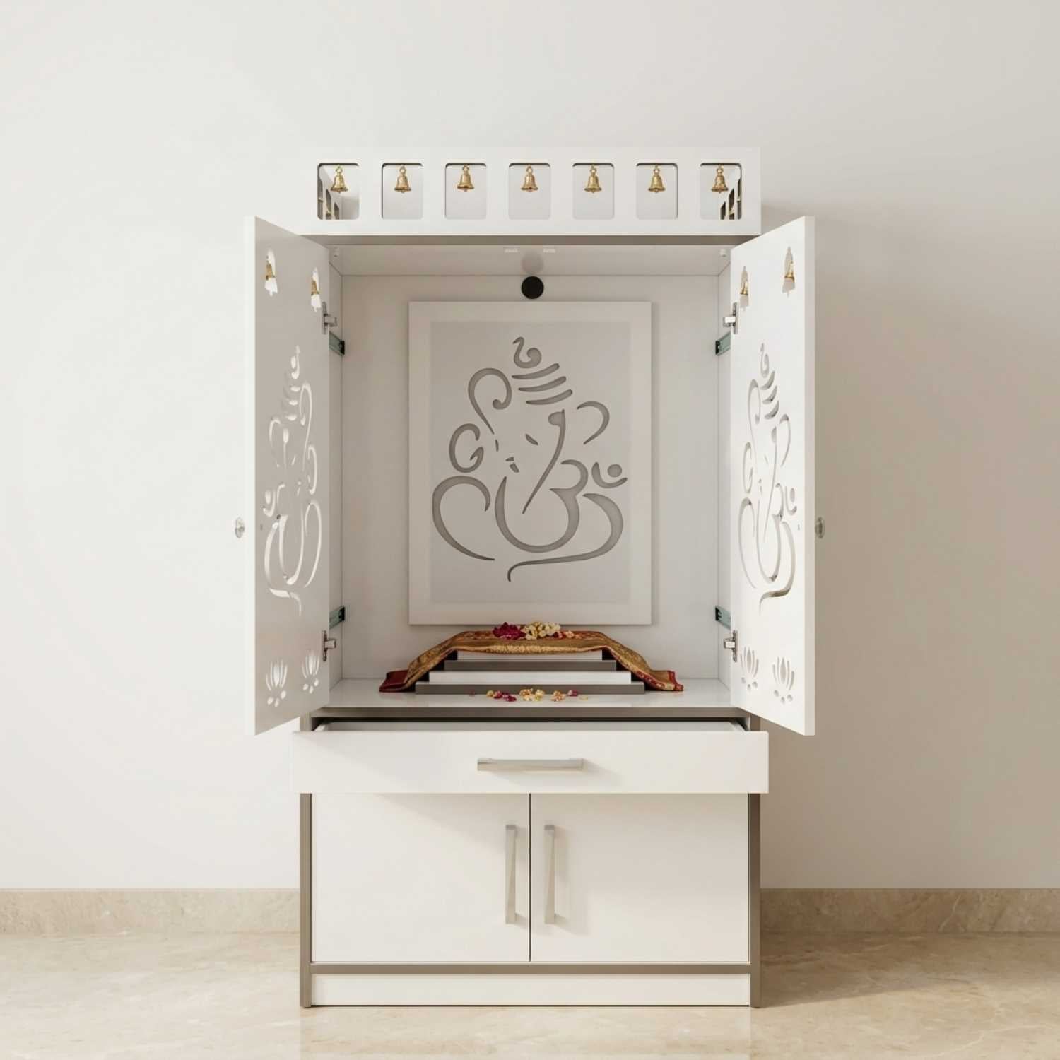 Aira Canadian Made Pooja Unit with Pocket Door