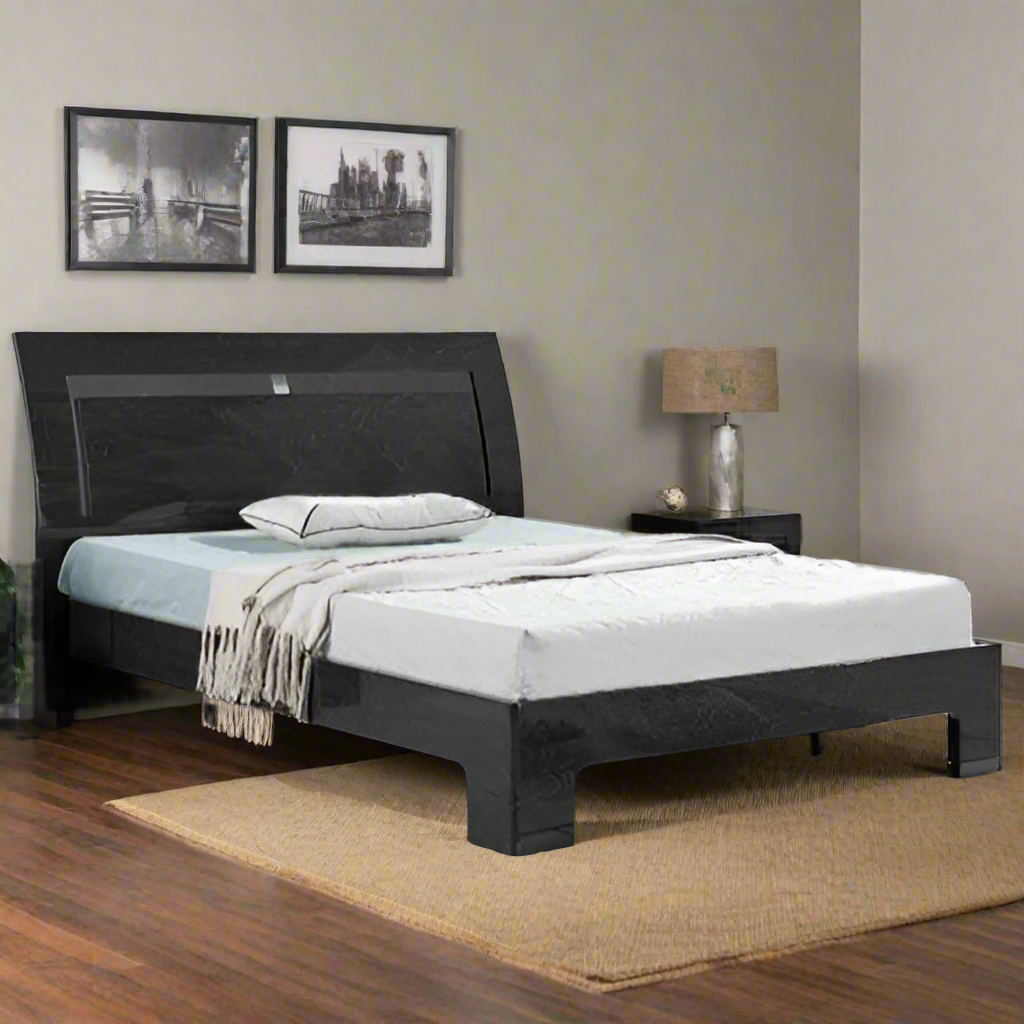 Alice High Gloss Grey Bed(Discontinued)