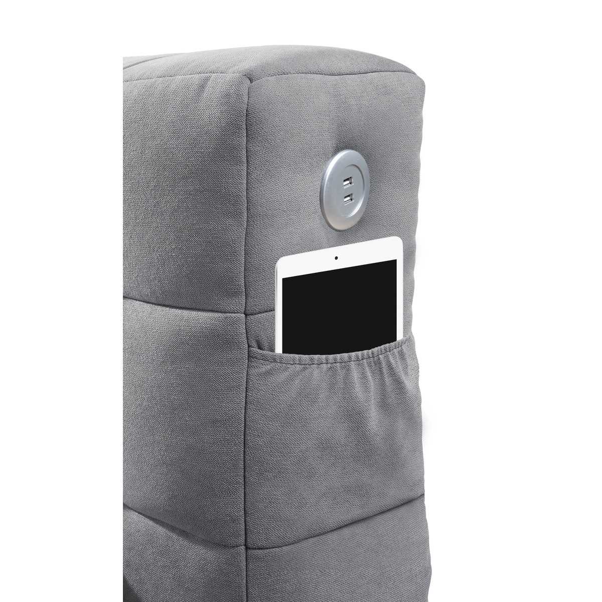 Alina Bed With USB Ports Light Grey 5780