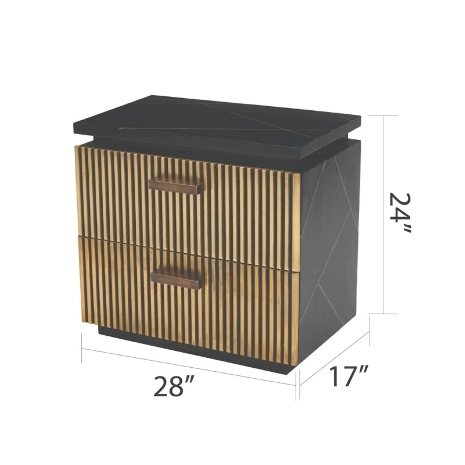 Allure Solid Wood 2 Drawer Night Stand 1671