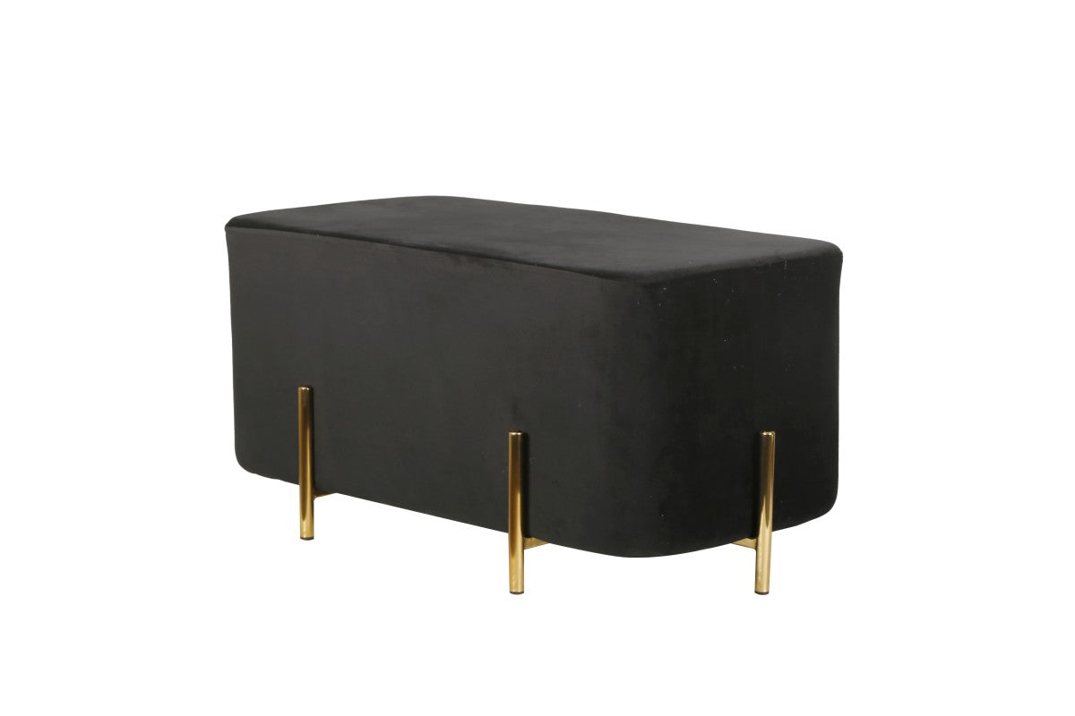 Allure Black Fabric Ottoman Metal Base 2304