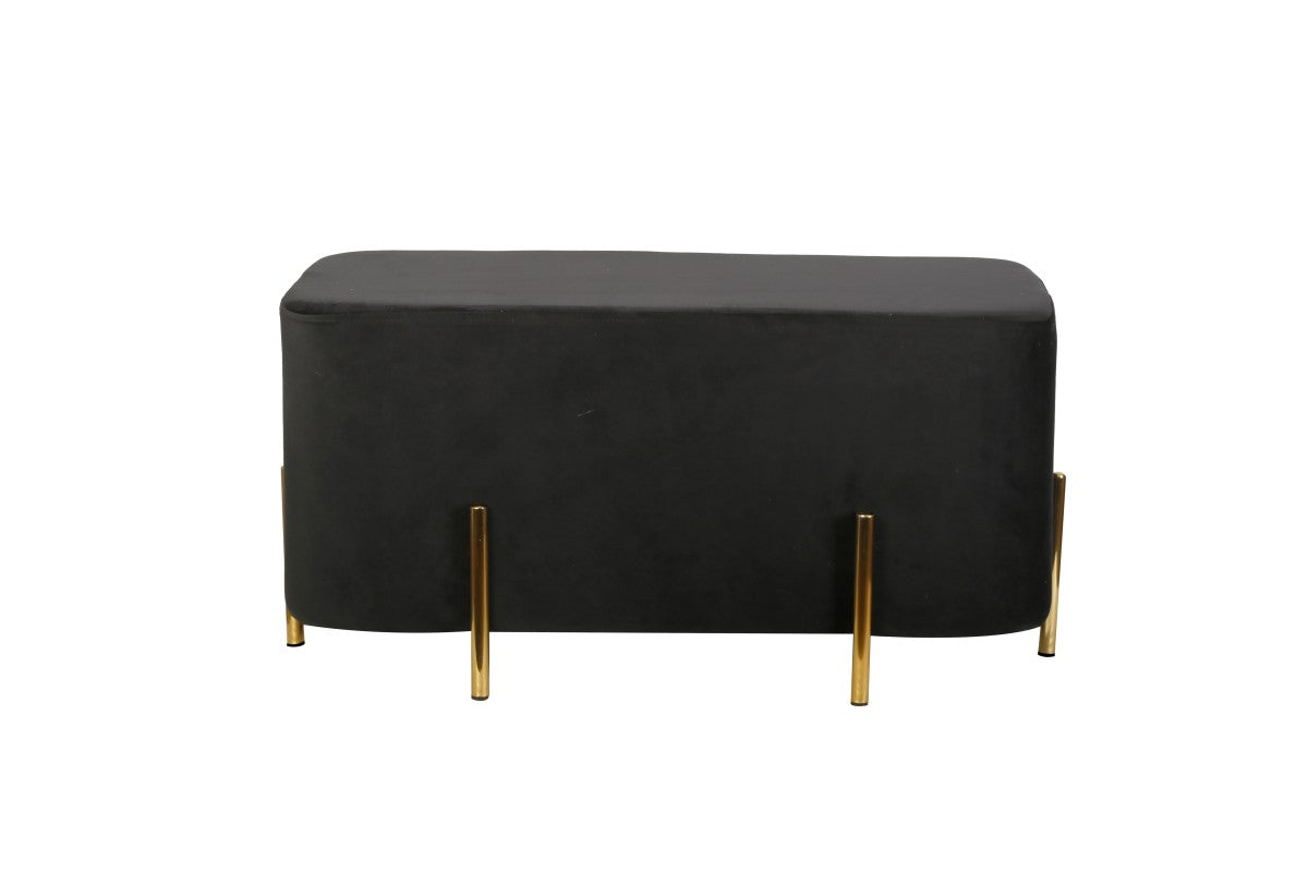 Allure Black Fabric Ottoman Metal Base 2304