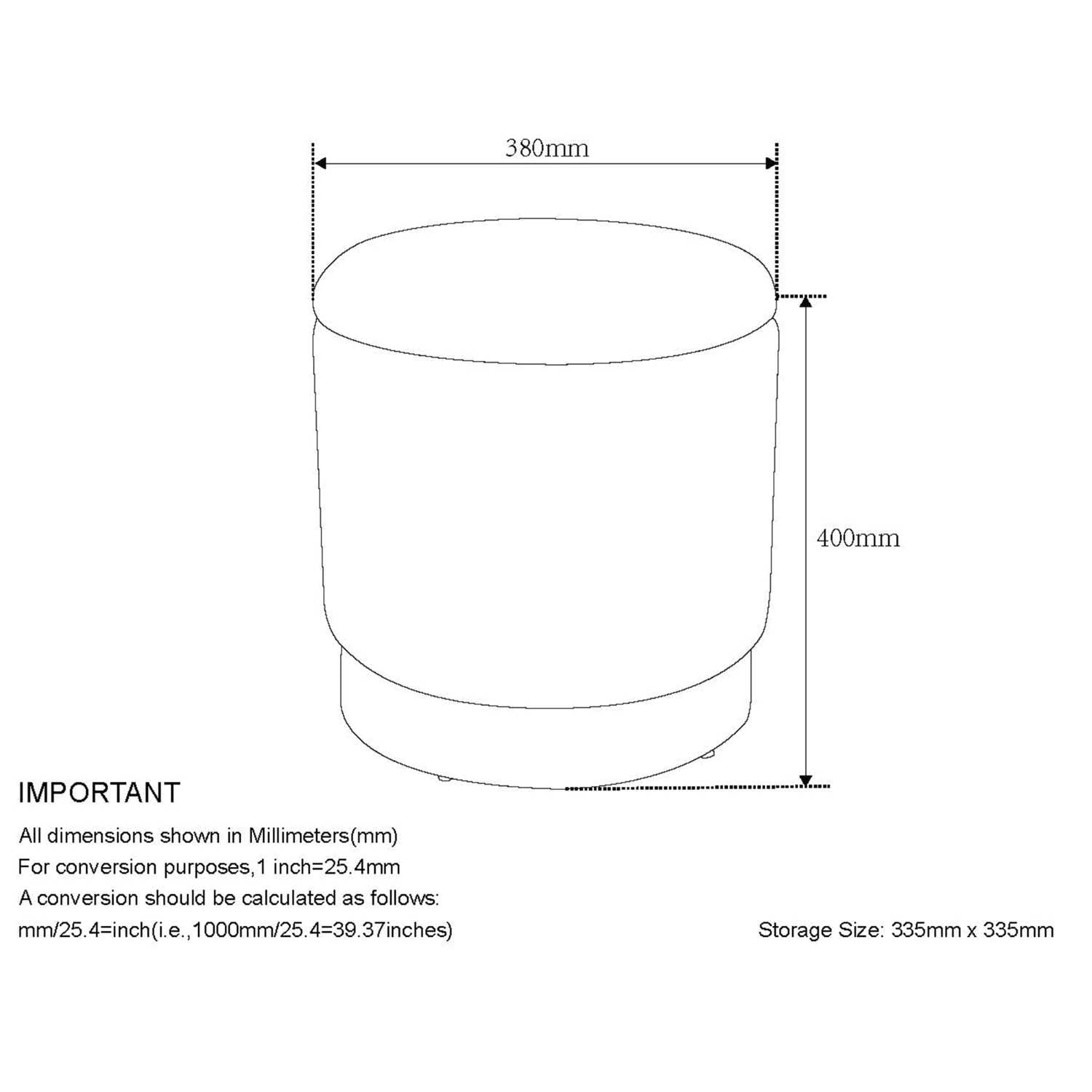 Alya Round Storage Ottoman in White and Natural 402-131