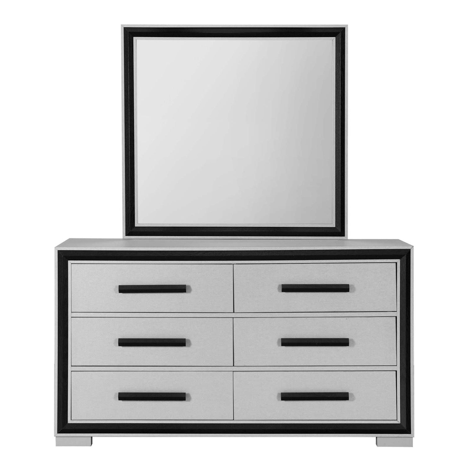 Amelia Silver & Black Bedroom Set with Upholstered Headboard