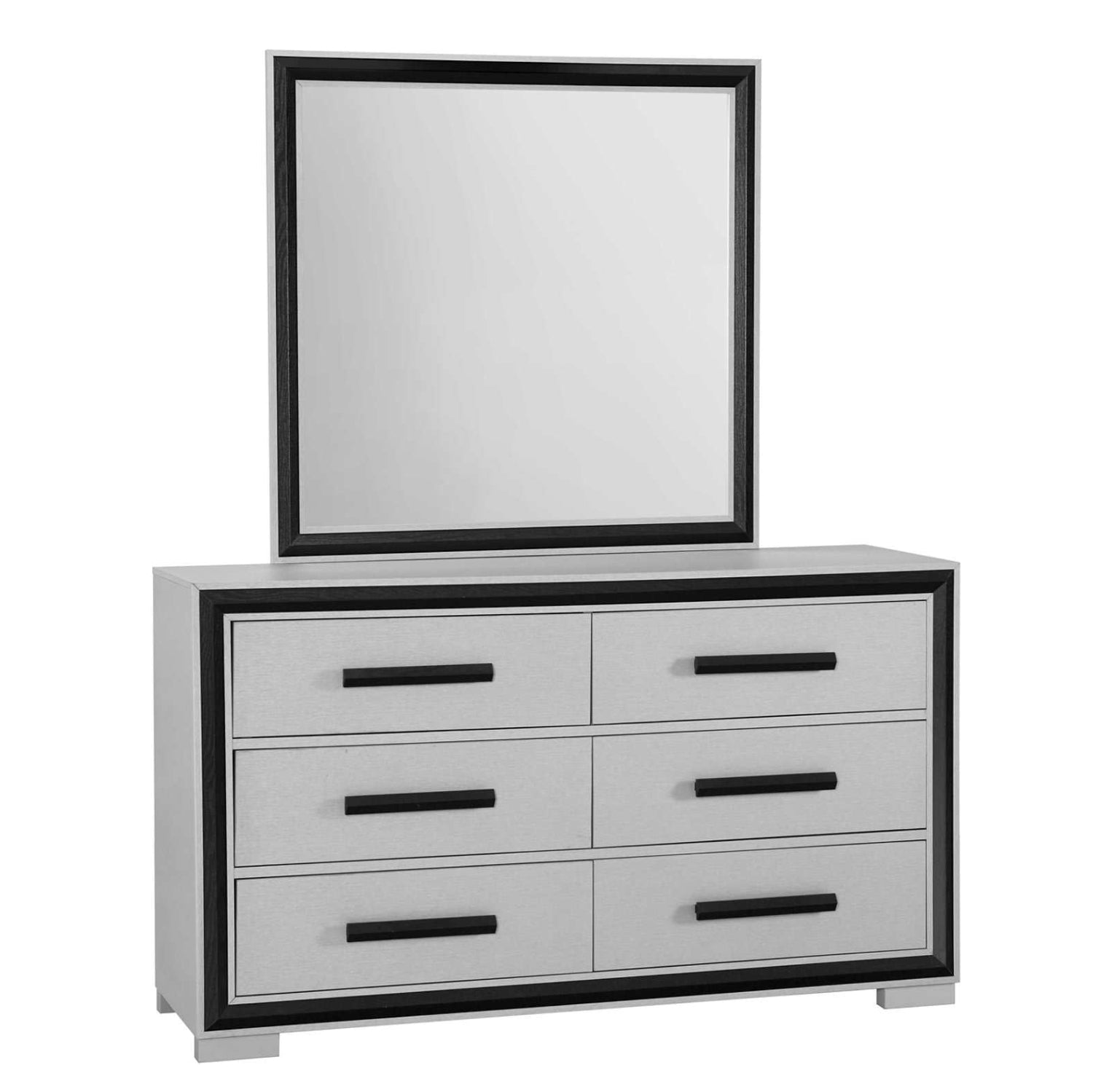 Amelia Silver & Black Bedroom Set with Upholstered Headboard
