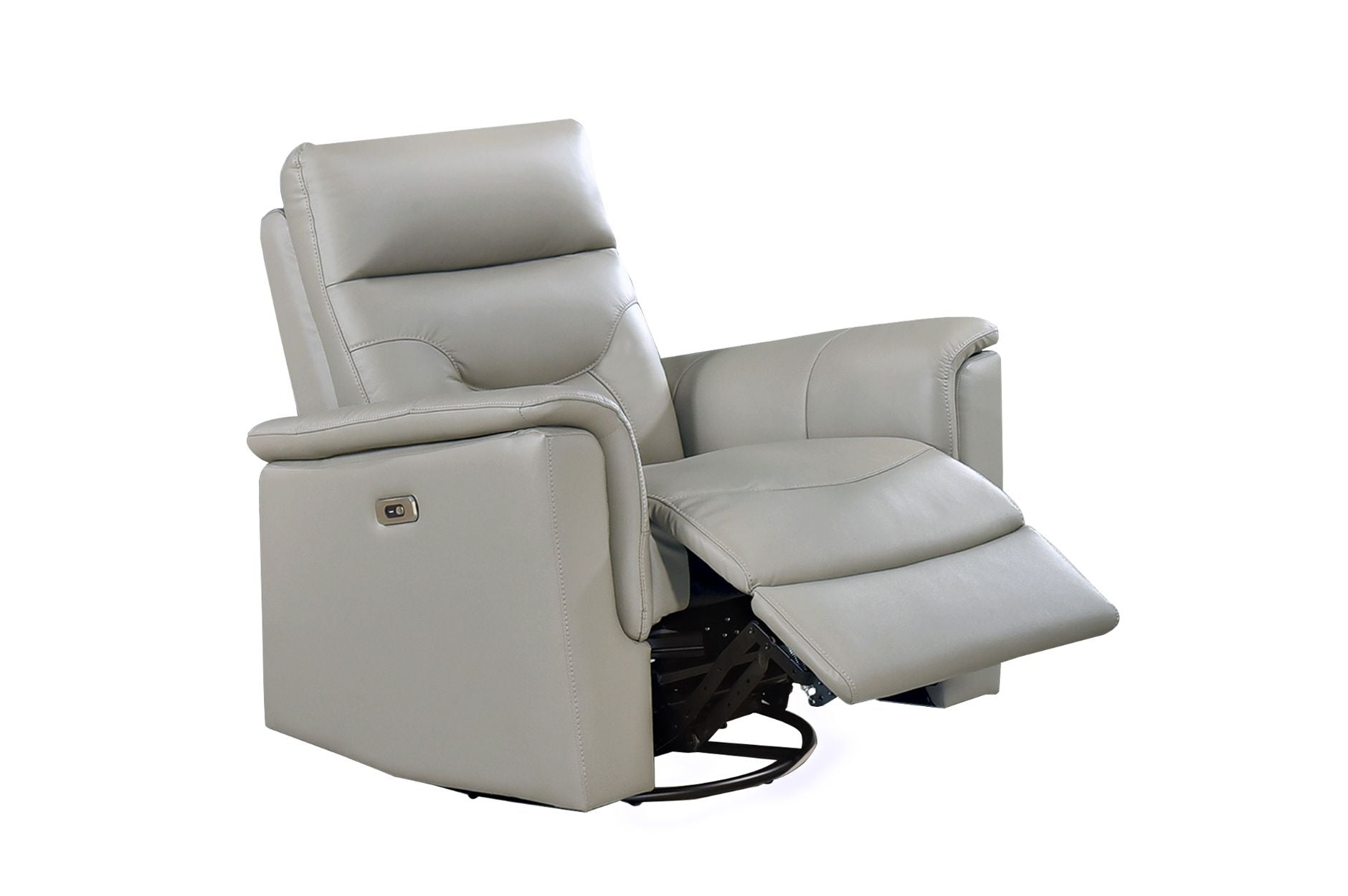 Anglesey Silver Top Grain Leather Power Recliner Set 9715SVE