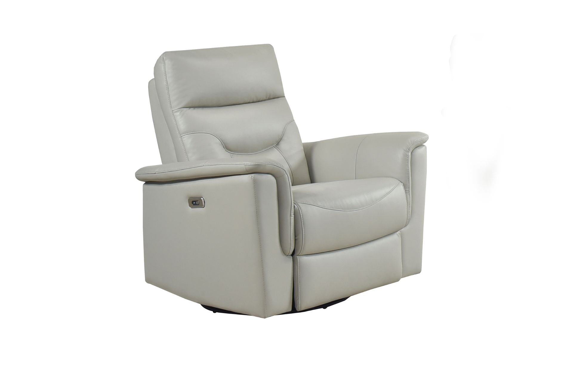 Anglesey Silver Top Grain Leather Power Recliner Set 9715SVE