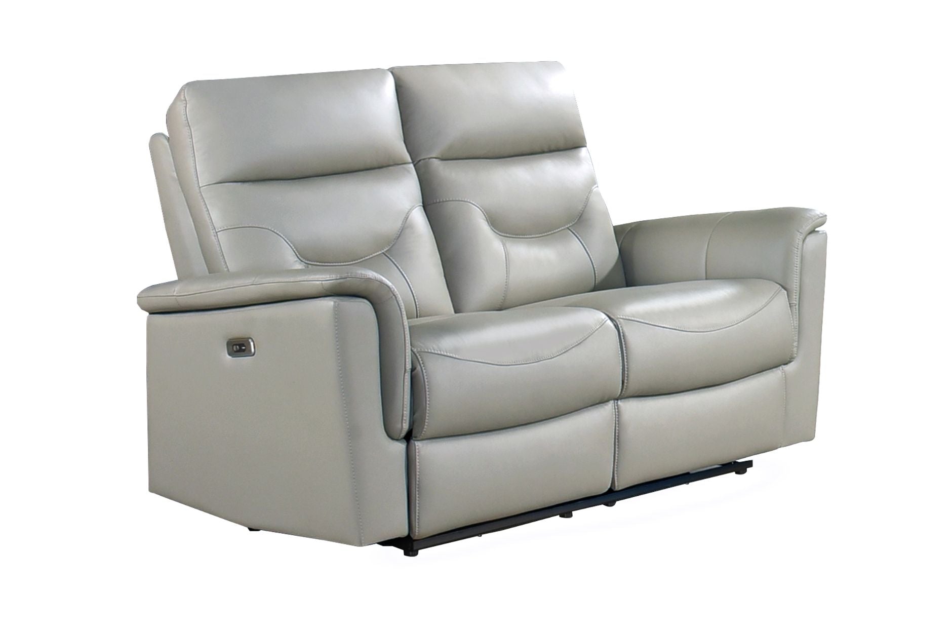 Anglesey Silver Top Grain Leather Power Recliner Set 9715SVE