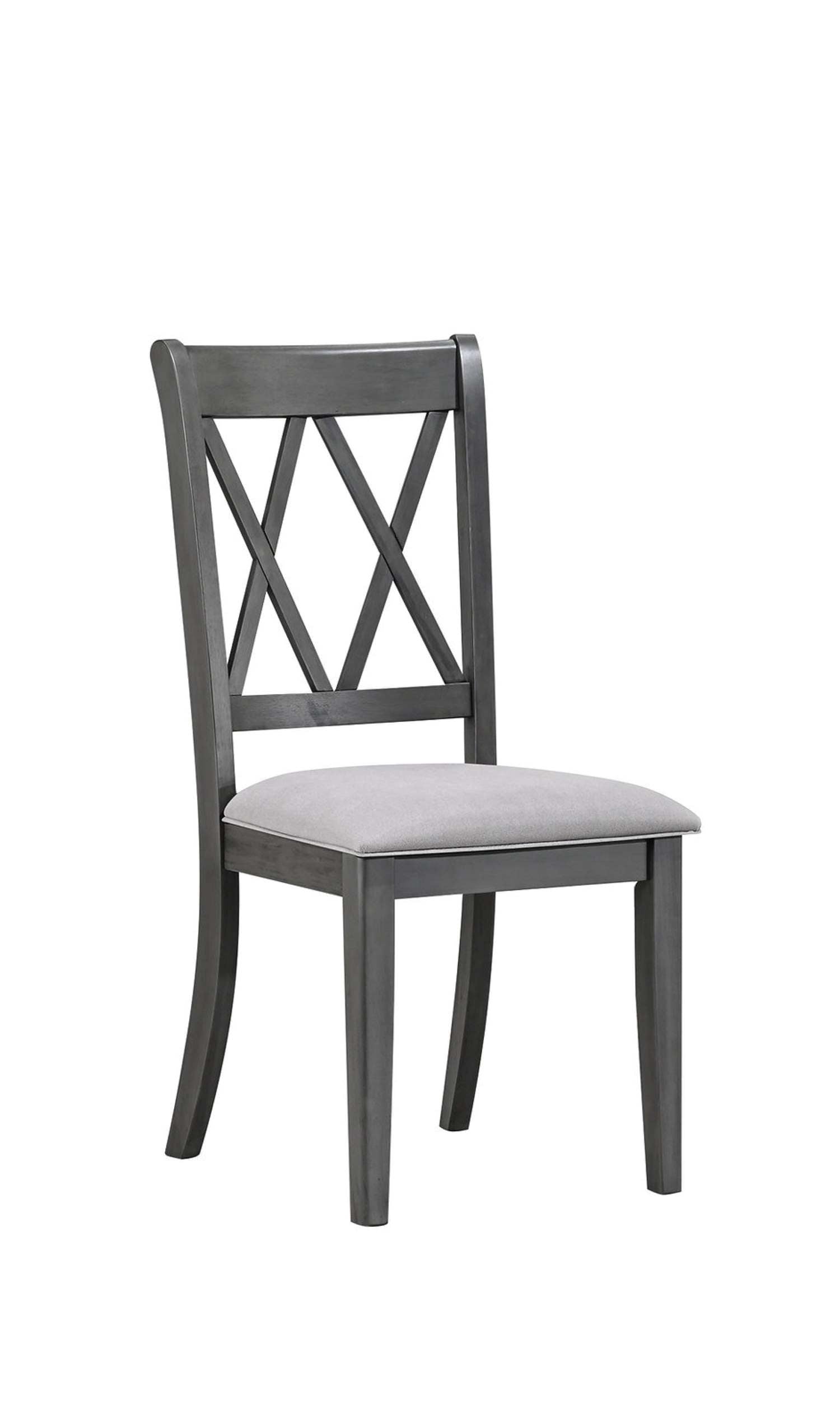 Antique Grey Dining Chair with Fabric Upholstered Cushion Seats 1098