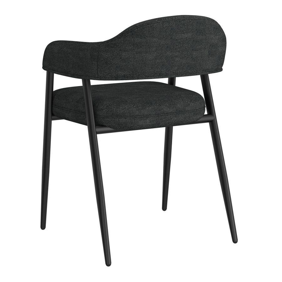 Archer Dining Chair, Set of 2, in Charcoal Fabric and Black 202-089