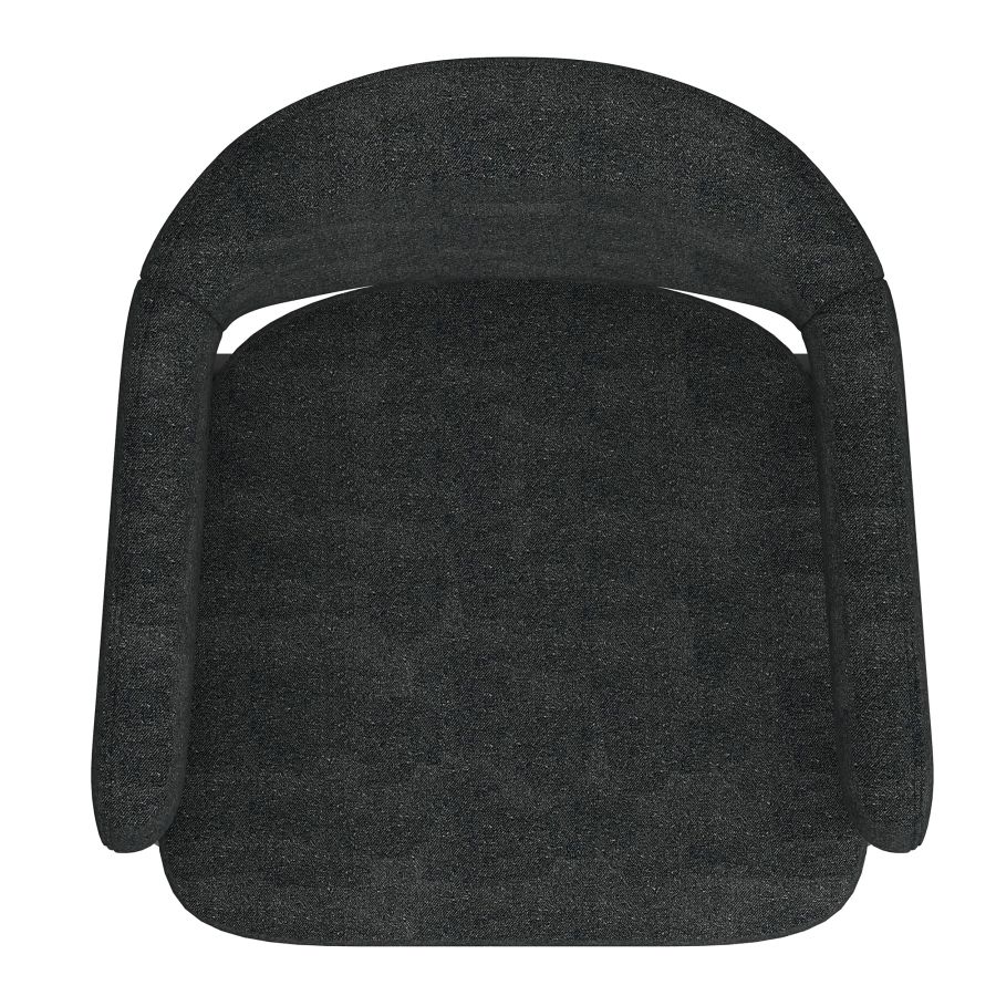 Archer Dining Chair, Set of 2, in Charcoal Fabric and Black 202-089