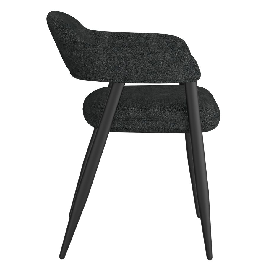 Archer Dining Chair, Set of 2, in Charcoal Fabric and Black 202-089