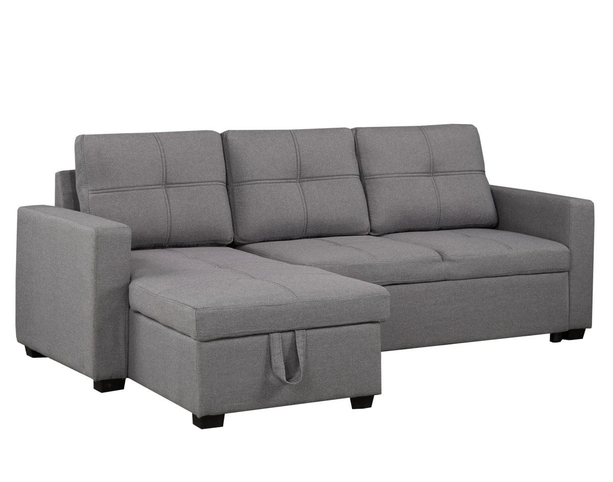Aria Reversible Grey Fabric Sectional with Sofa Bed 20581(Discontinued)