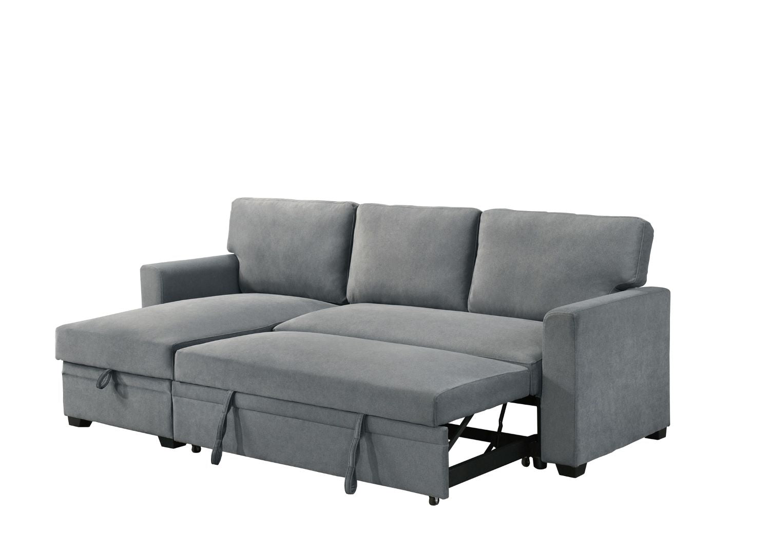Ariadne Grey Fabric Reversible Sectional Sofa Bed 99073