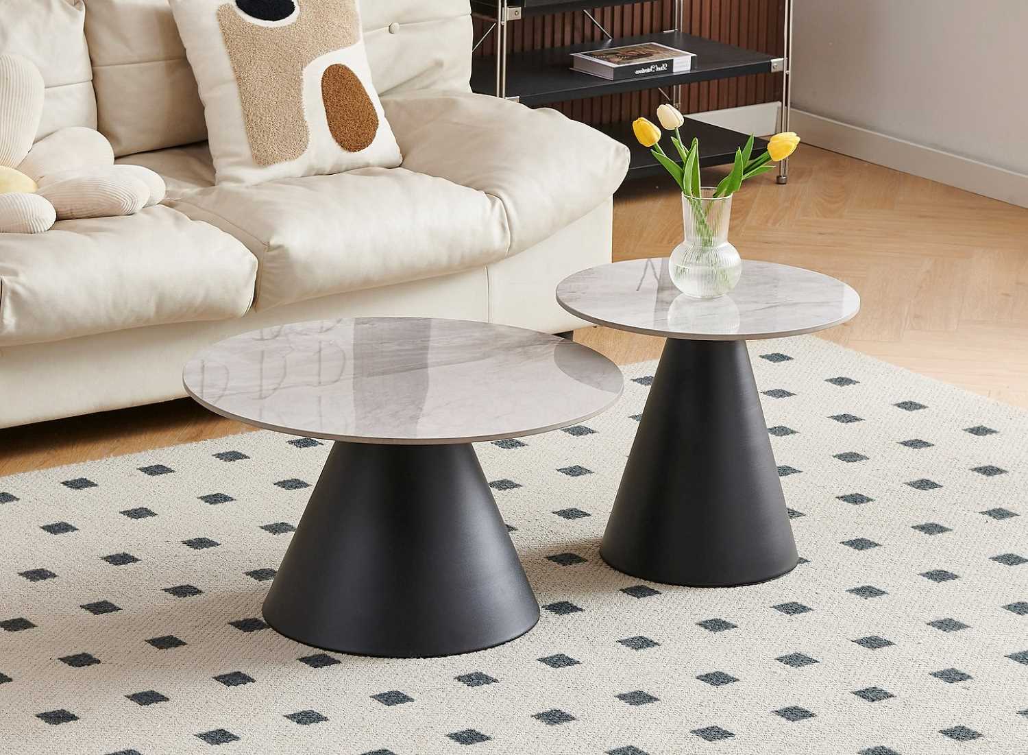 Armani Sintered Stone Marble Top 2PC Coffee Table Set 2201