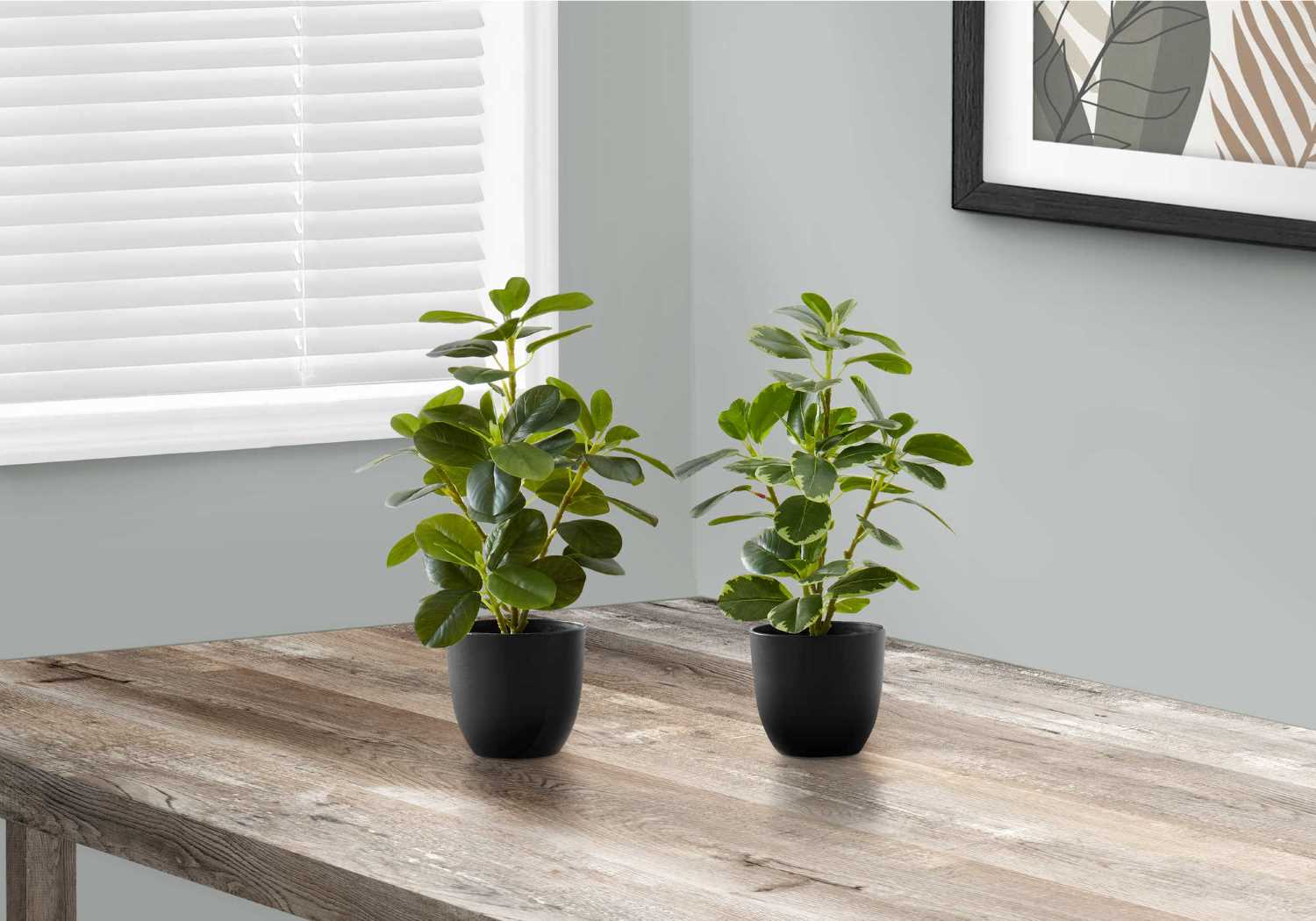 Artificial Ficus Elastica Indoor Plant Pots 2 pcs 9585