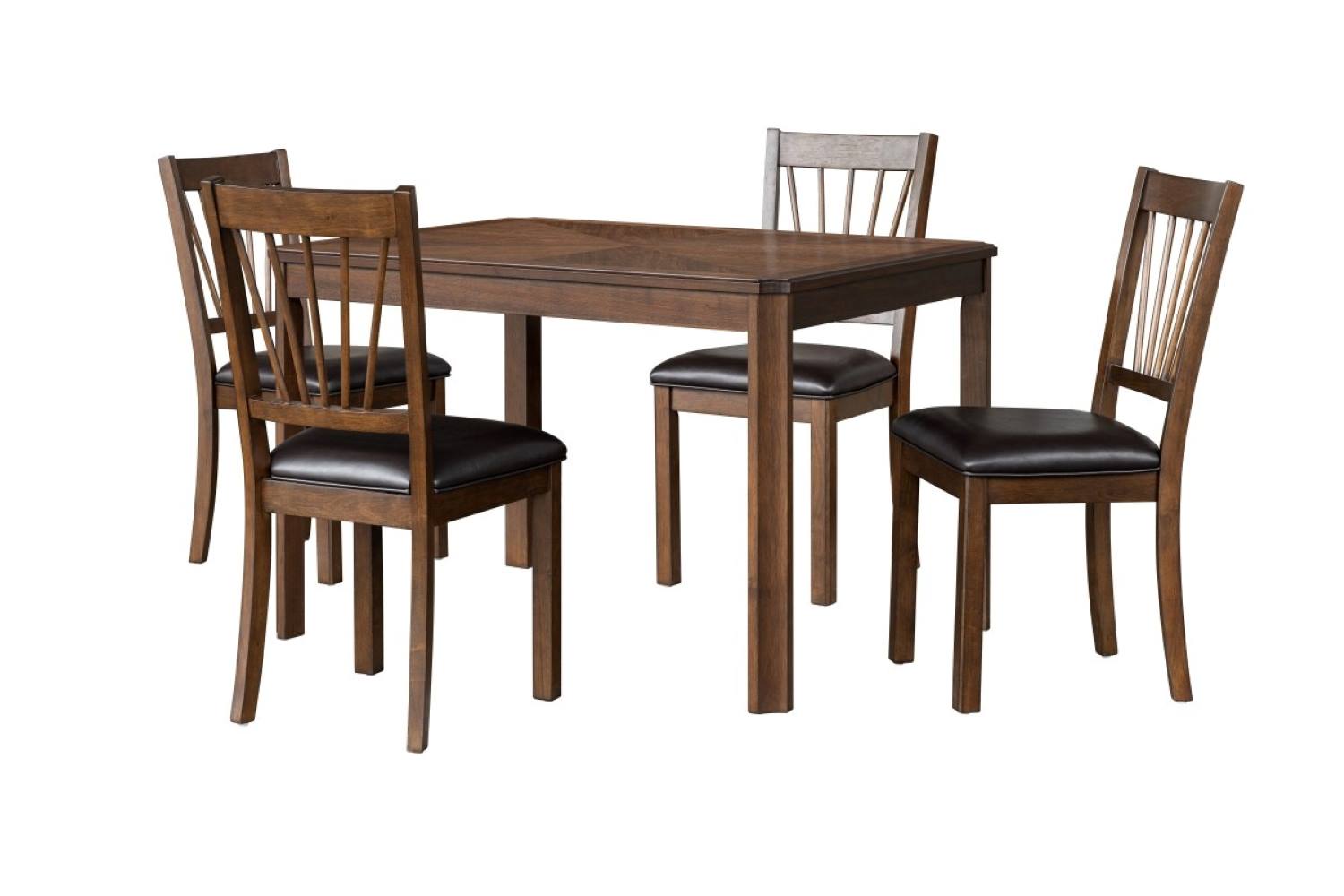 Aubin Espresso 5pc Wooden Dining Set 573321