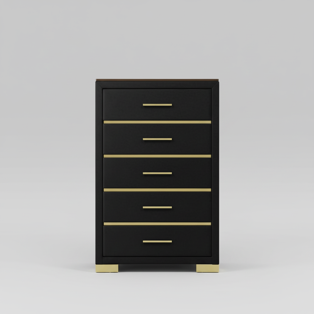 Aurora Black Velvet Bedroom Set With Deep Vertical Tufting on Headboard