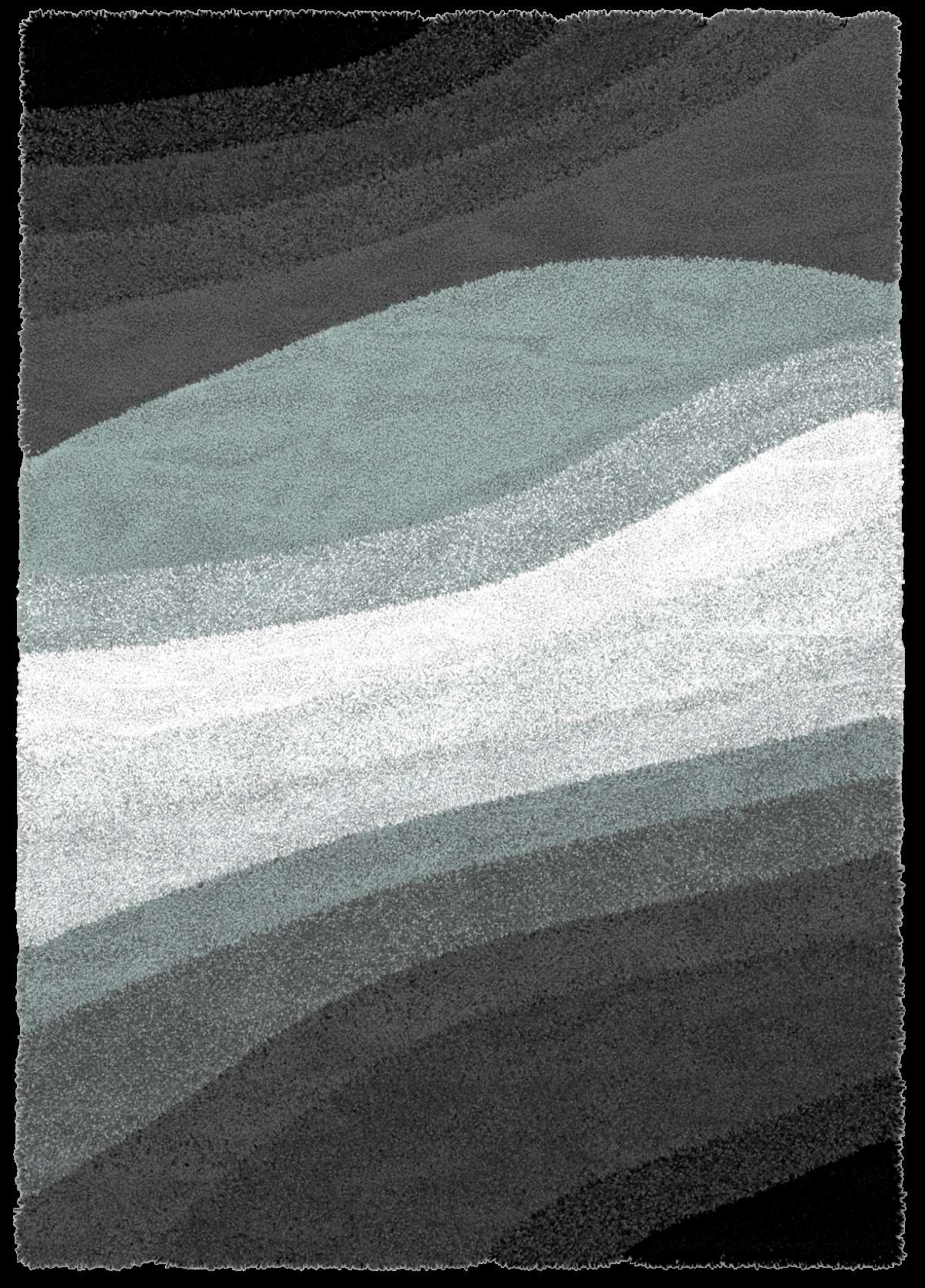 Auston Shaggy Rugs Collection Anthracite-Duck Egg P712A
