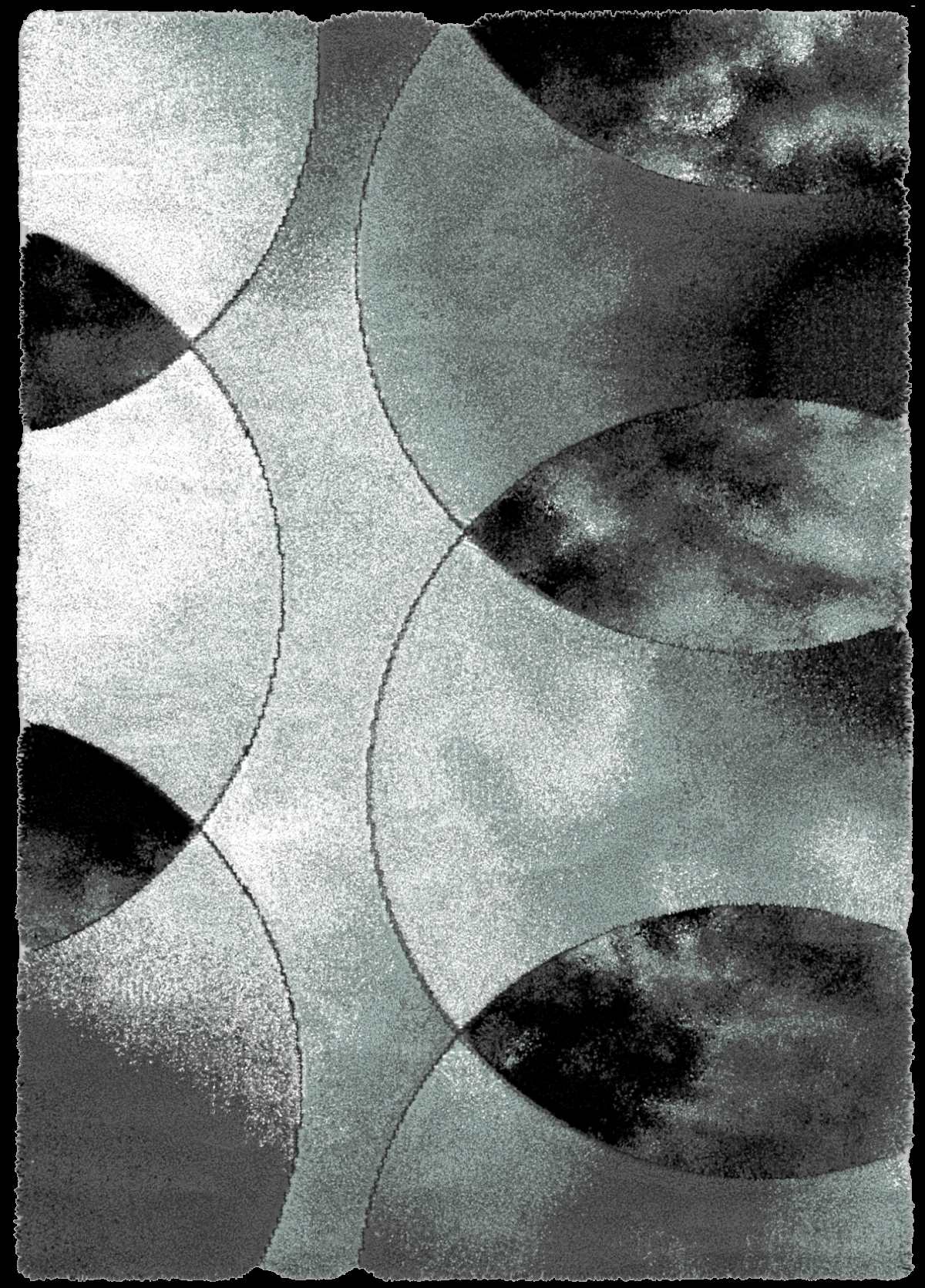 Auston Shaggy Rugs Collection Anthracite-Duck Egg P714A