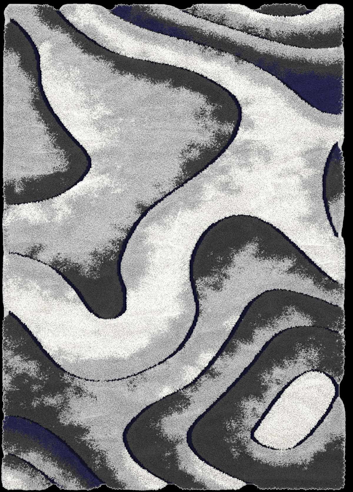 Auston Shaggy Rugs Collection Grey-Dark Blue P819A
