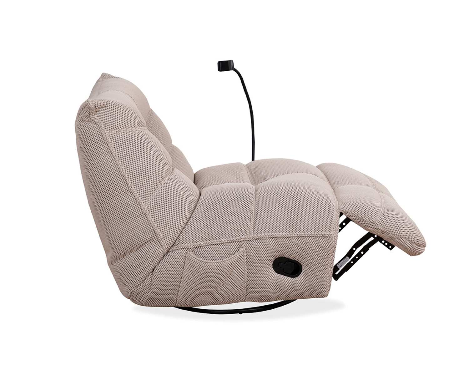 Ava Beige Polyester Monaco Fabric Manual Recliner Chair 40209BE
