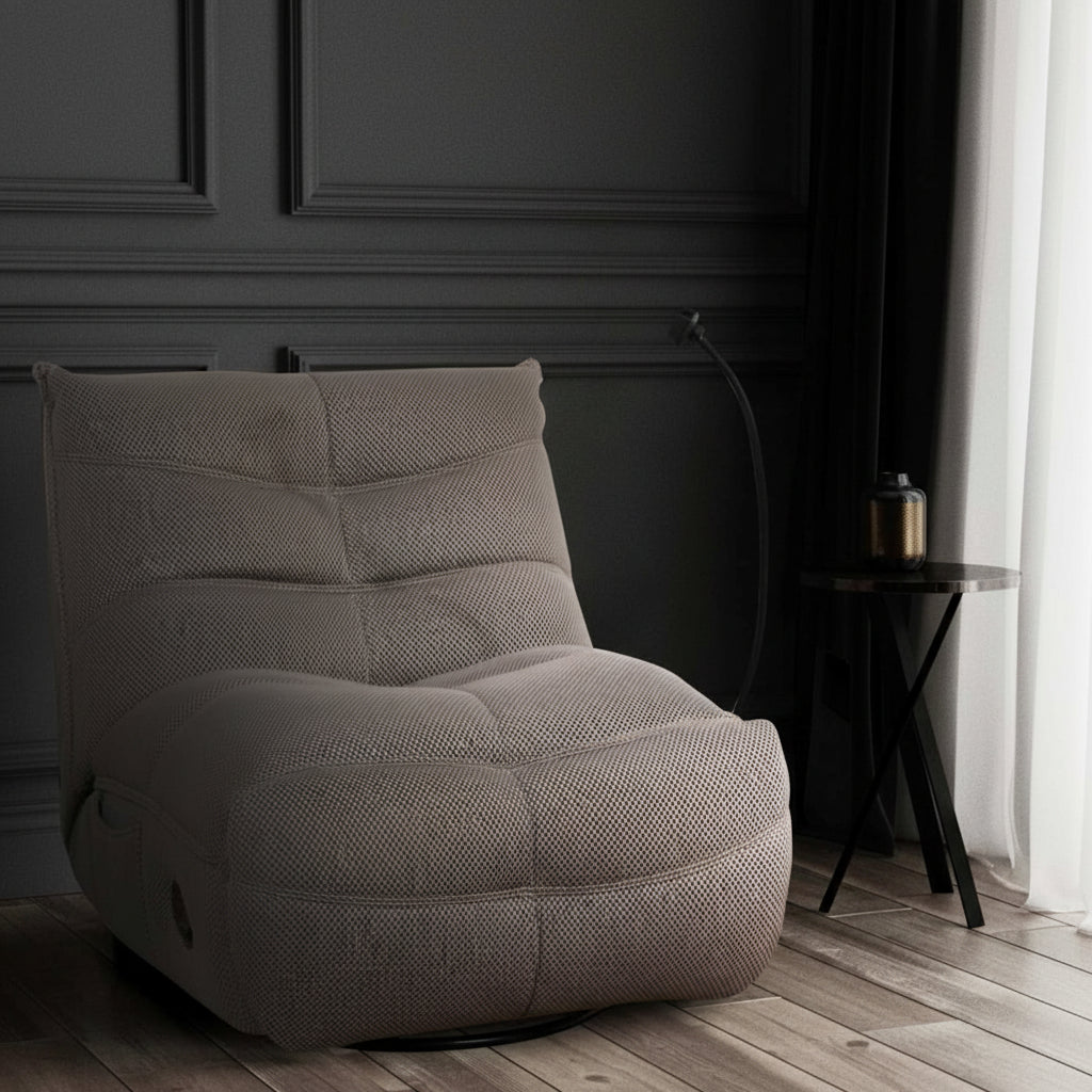 Ava Grey Polyester Monaco Fabric Manual Recliner Chair 40209GR