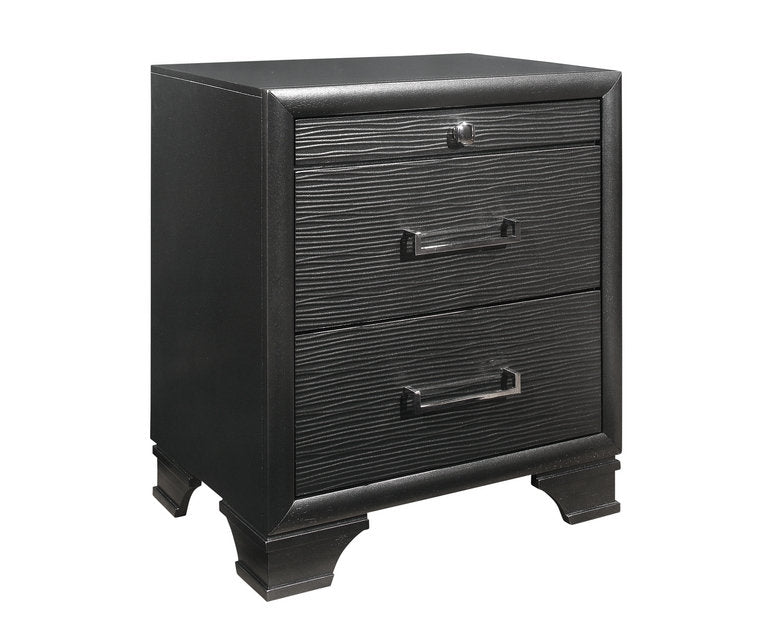 Ava Jordyn Grey Lacquer Finish Night Stand