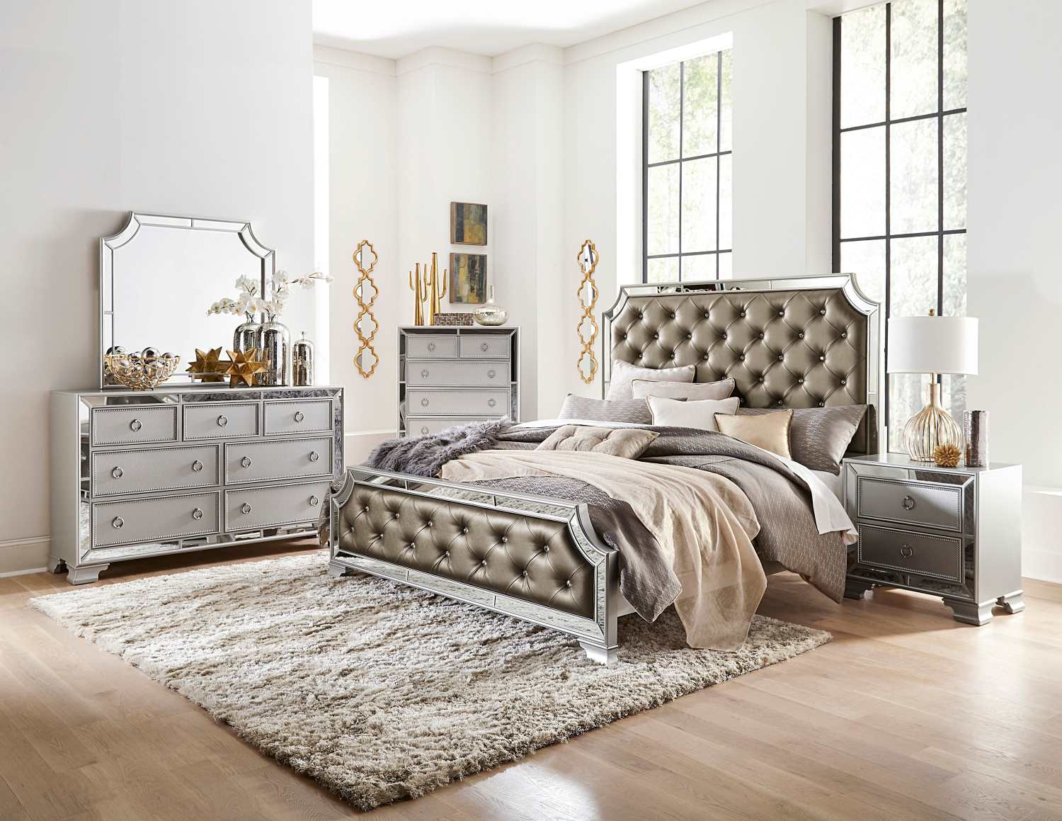 Avondale Silver Wooden Bedroom Set 1646