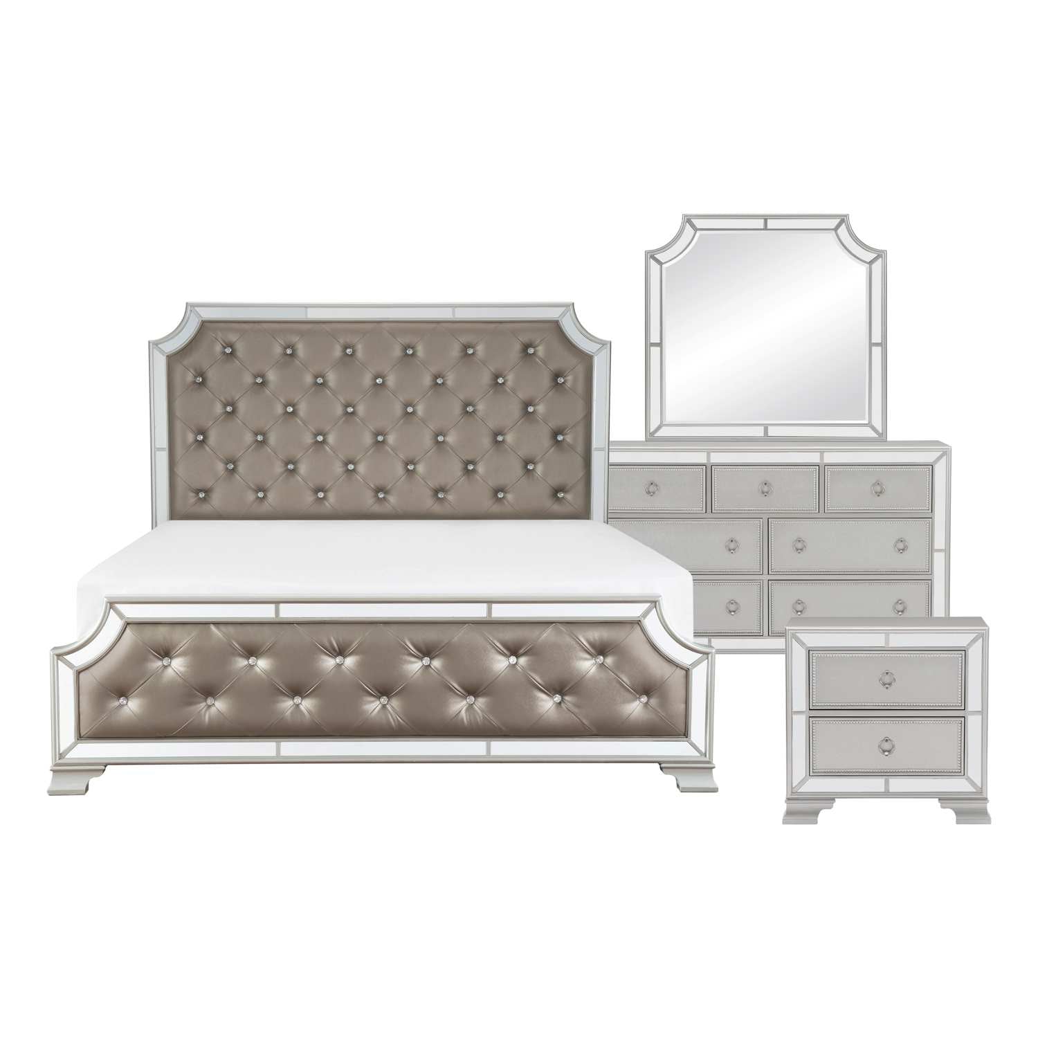 Avondale Silver Wooden Bedroom Set 1646