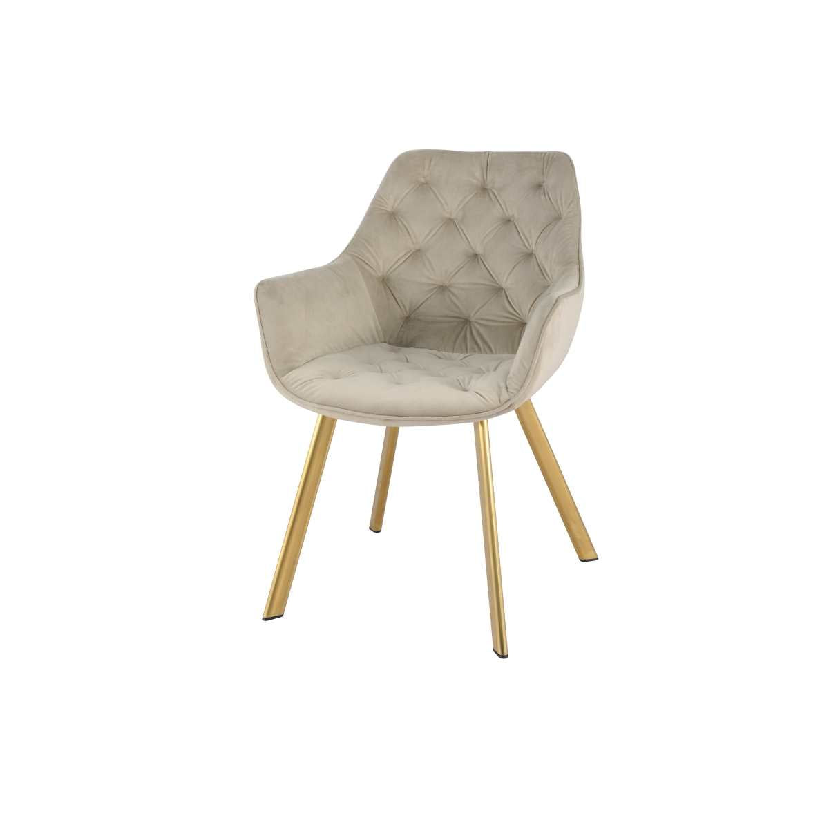 Ayami Chairs Set Of 2 Beige With Gold Legs 1322