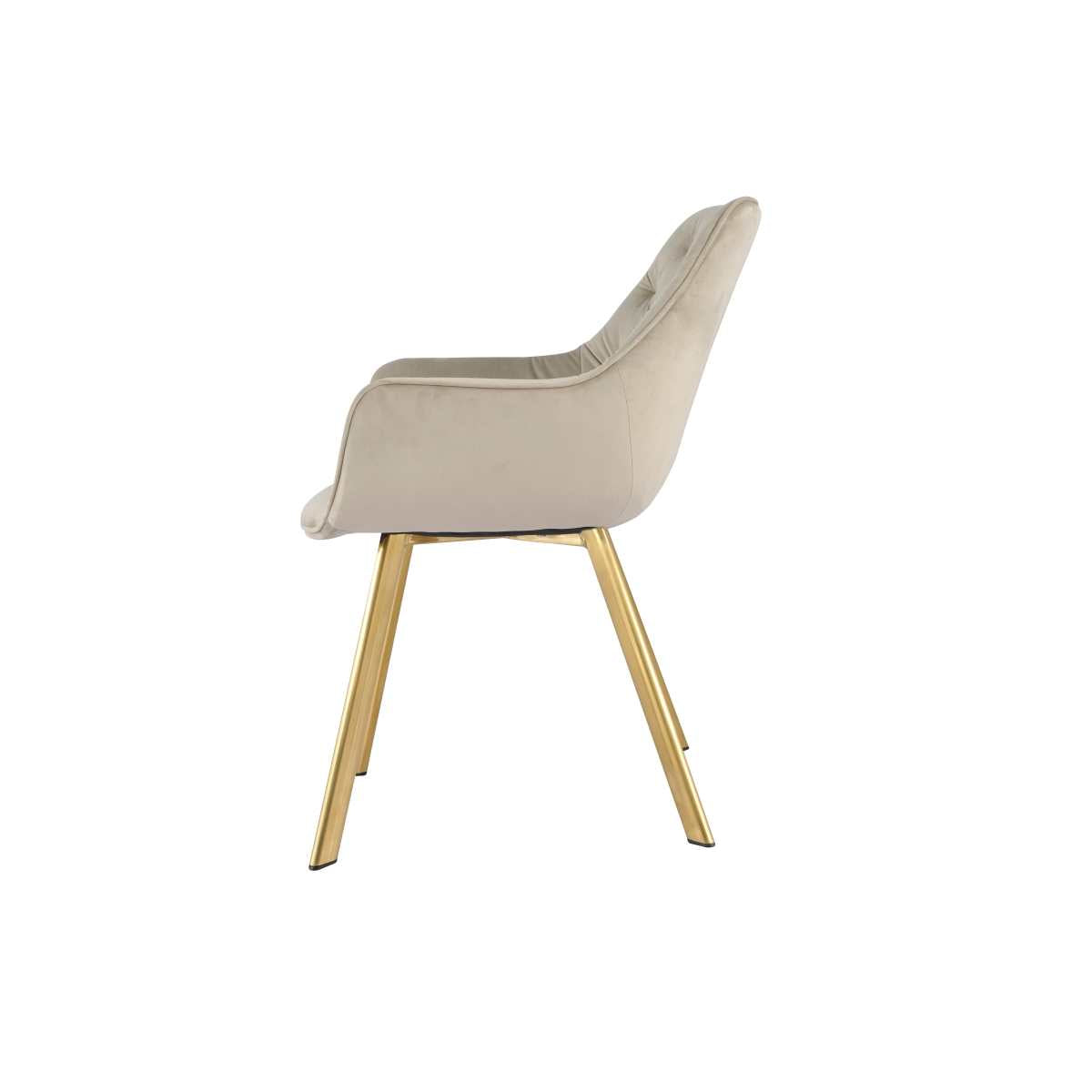 Ayami Chairs Set Of 2 Beige With Gold Legs 1322
