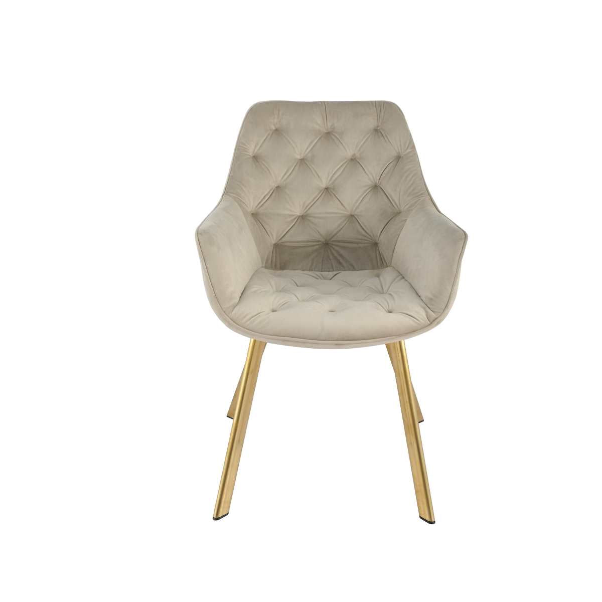 Ayami Chairs Set Of 2 Beige With Gold Legs 1322