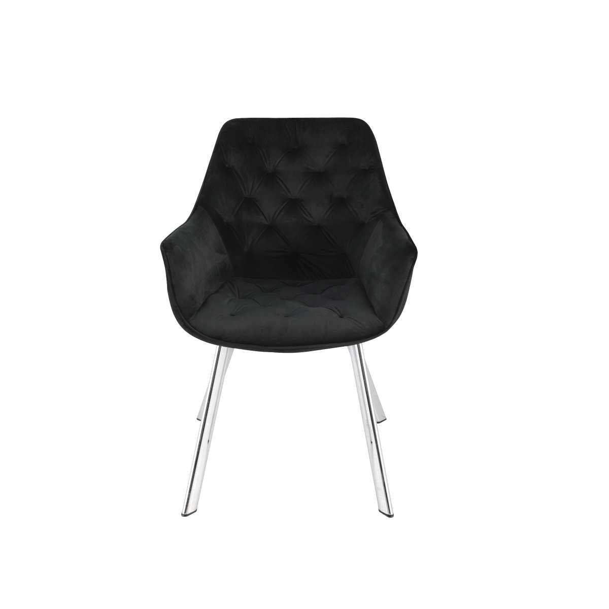 Ayami Chairs Set Of 2 Black With Chrome Legs 1322