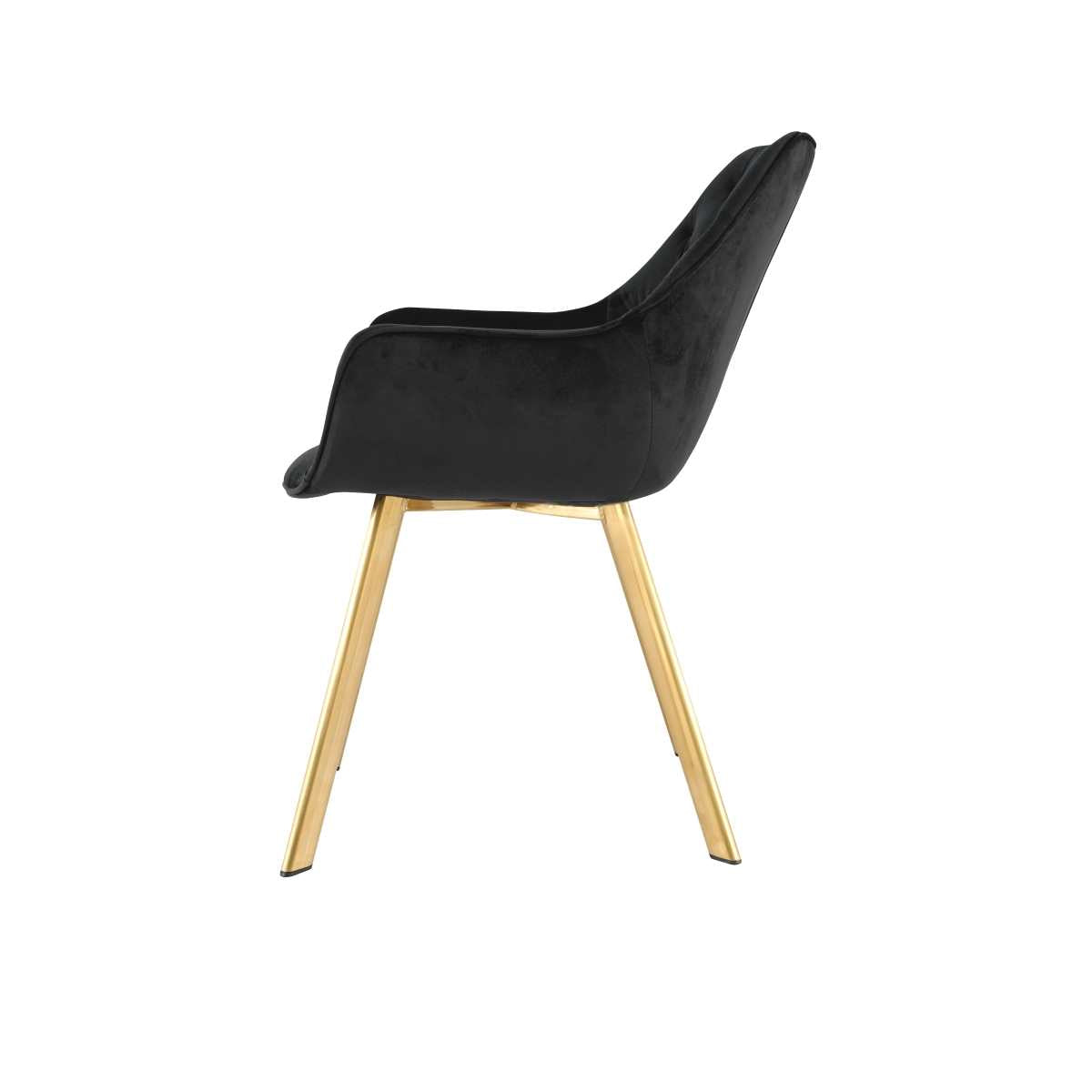 Ayami Chairs Set Of 2 Black With Gold Legs 1322