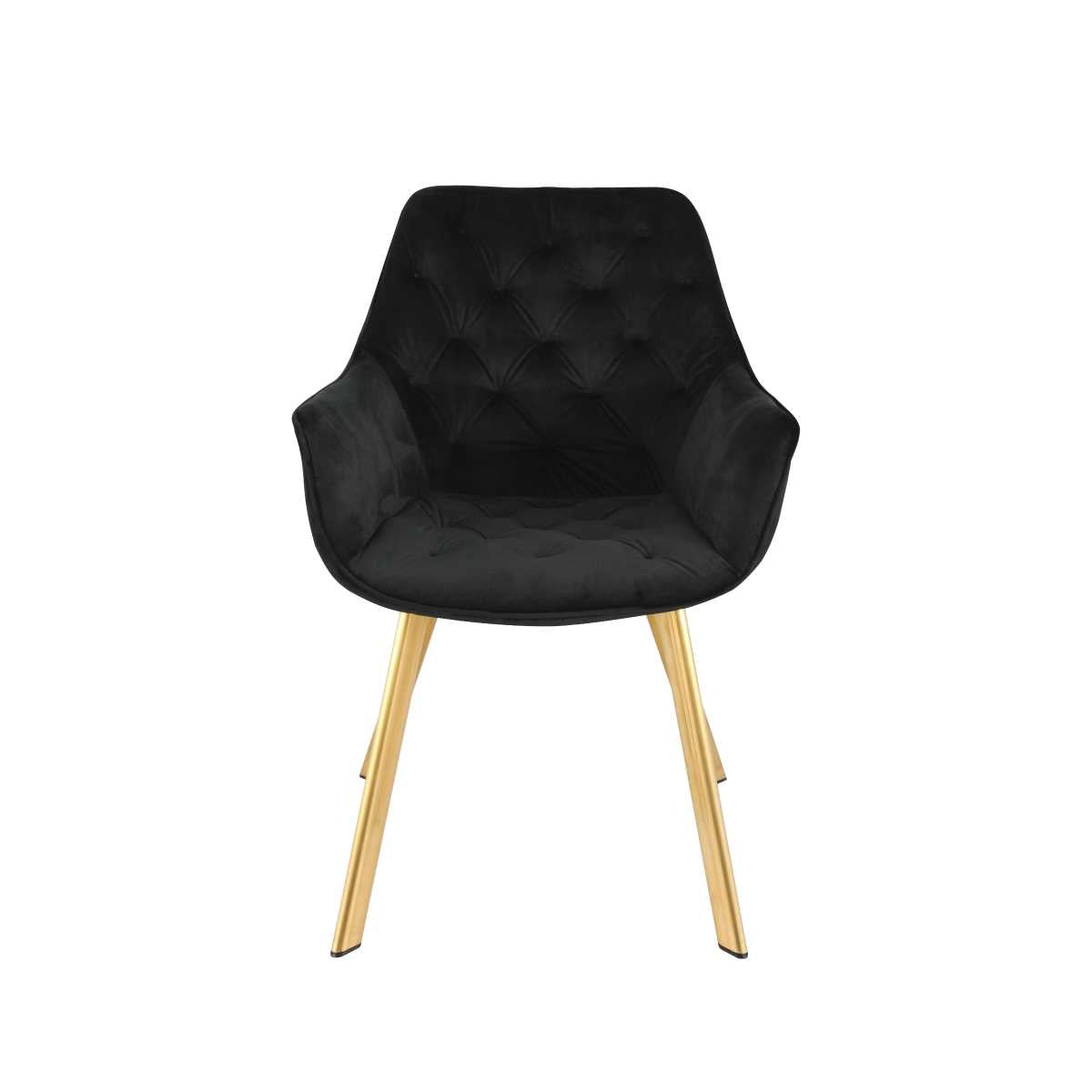 Ayami Chairs Set Of 2 Black With Gold Legs 1322