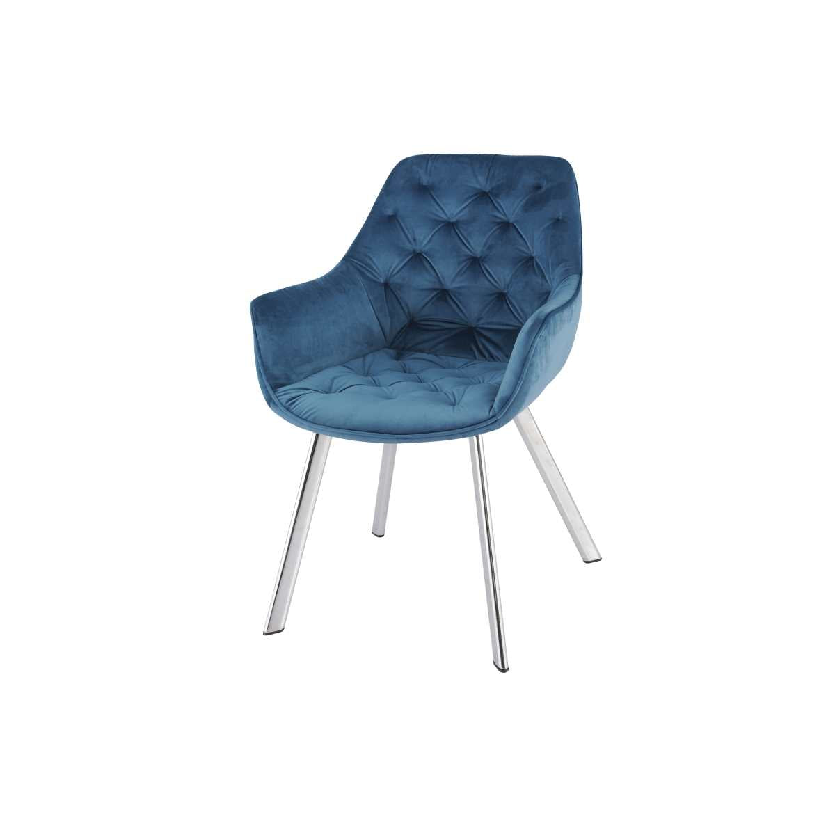 Ayami Chairs Set Of 2 Blue With Chrome Legs 1322