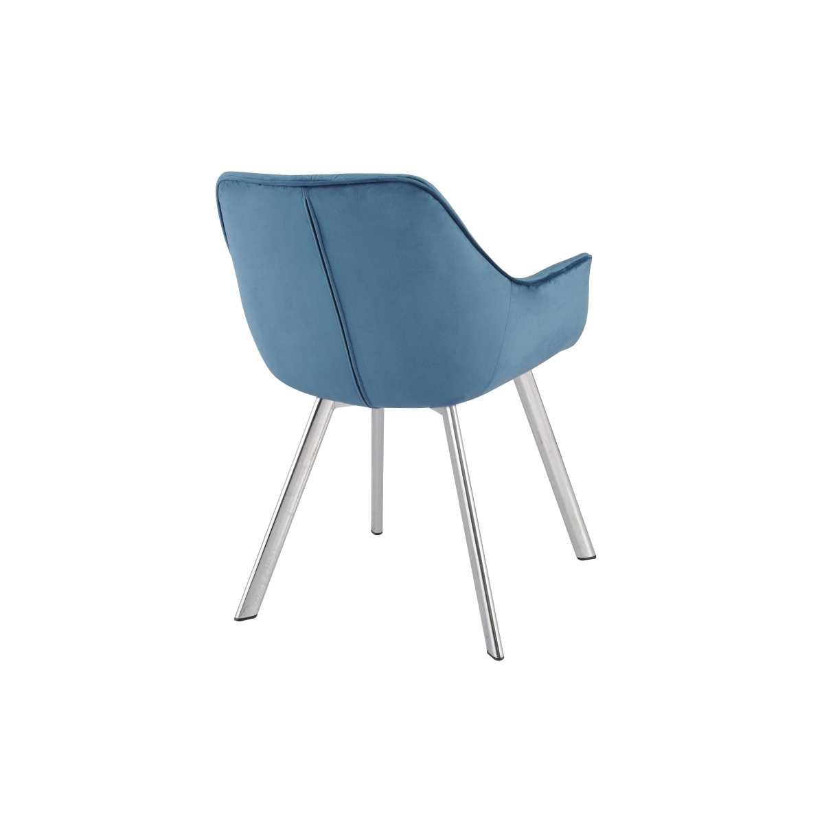 Ayami Chairs Set Of 2 Blue With Chrome Legs 1322