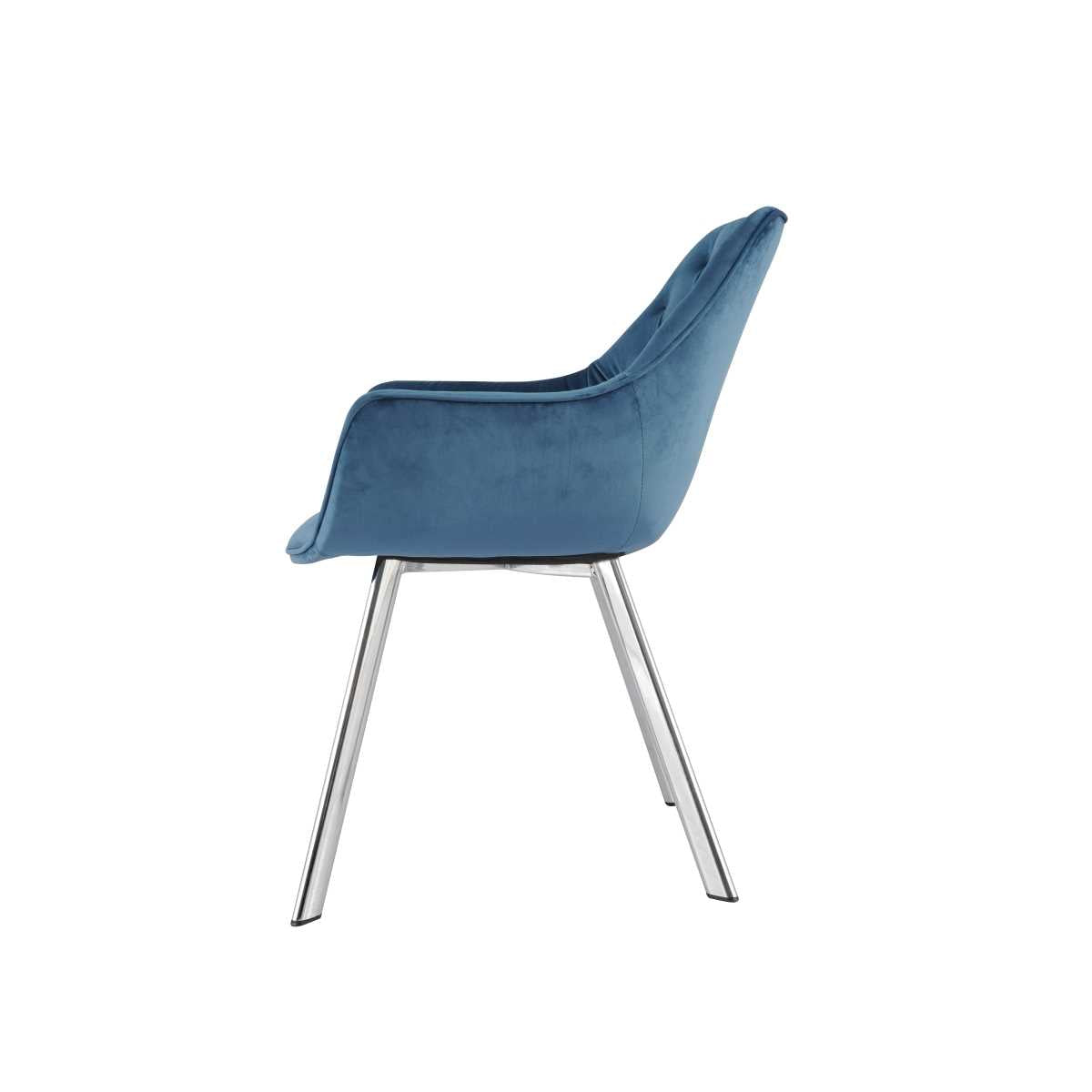 Ayami Chairs Set Of 2 Blue With Chrome Legs 1322