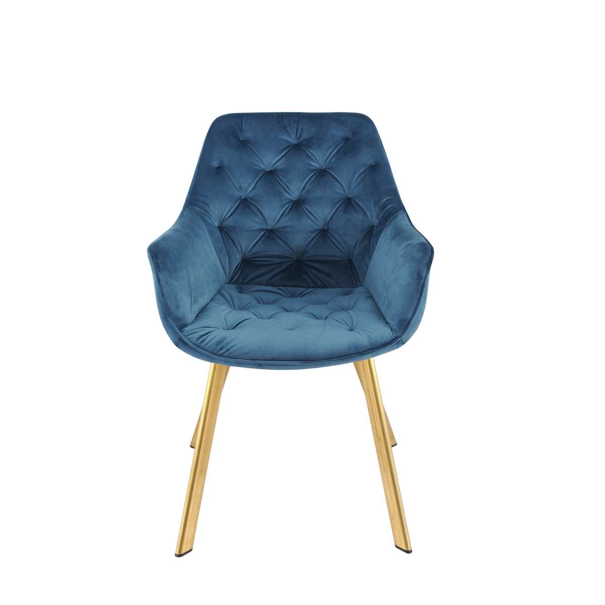 Ayami Chairs Set Of 2 Blue With Gold Legs 1322