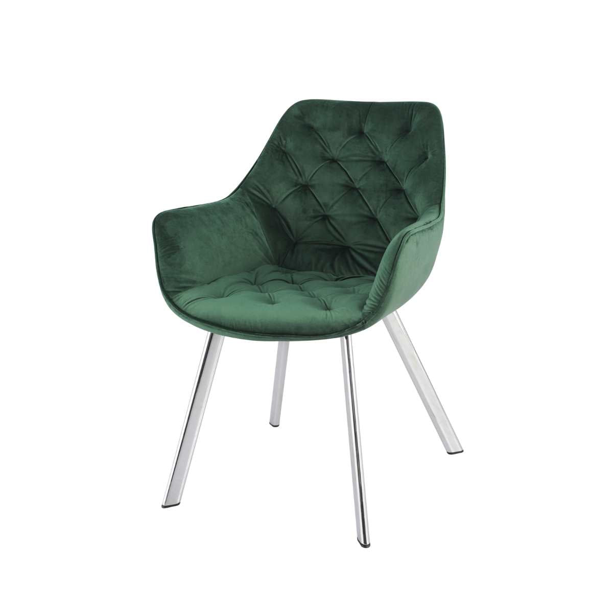 Ayami Chairs Set Of 2 Green With Chrome Legs 1322